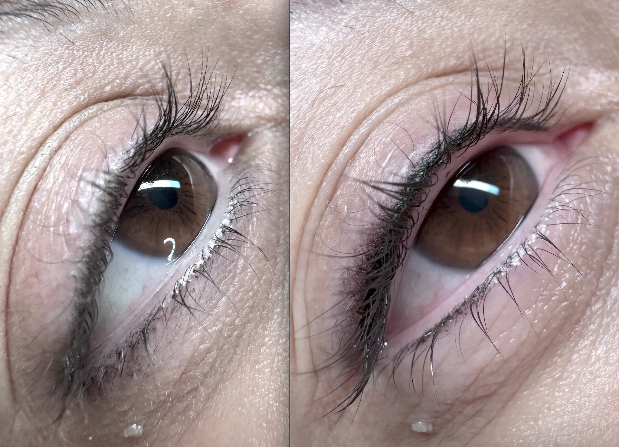 lash line tattoo before and after