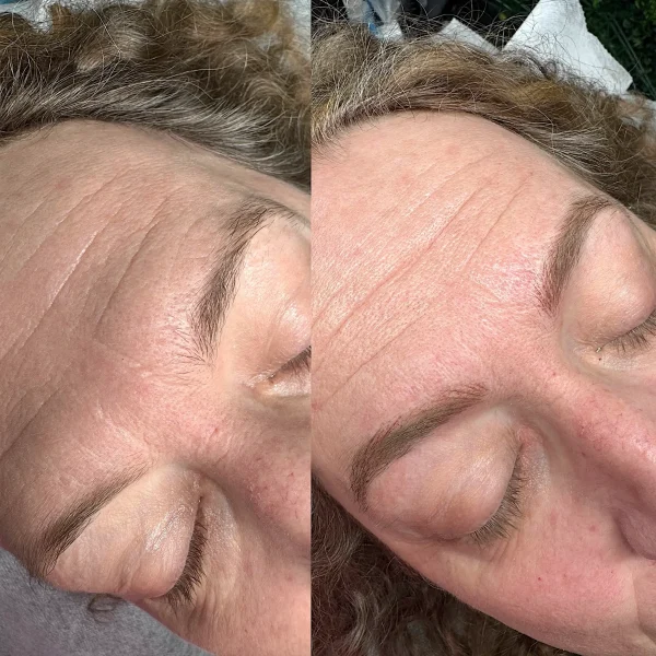 blonde eyebrow microblading
