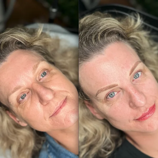 blonde eyebrows microbladed