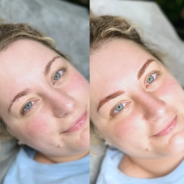 blonde microbladed eyebrows