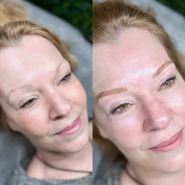 blonde microblading eyebrows