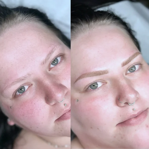 blonde tattooed eyebrows