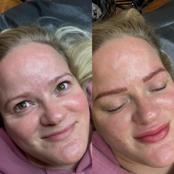 eyebrow tattoo blonde hair