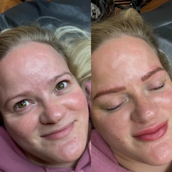 eyebrow tattoo blonde hair