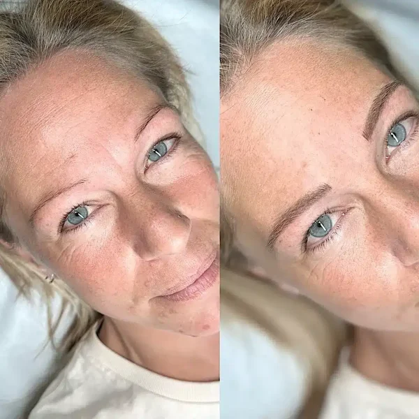 microblading blonde eyebrows